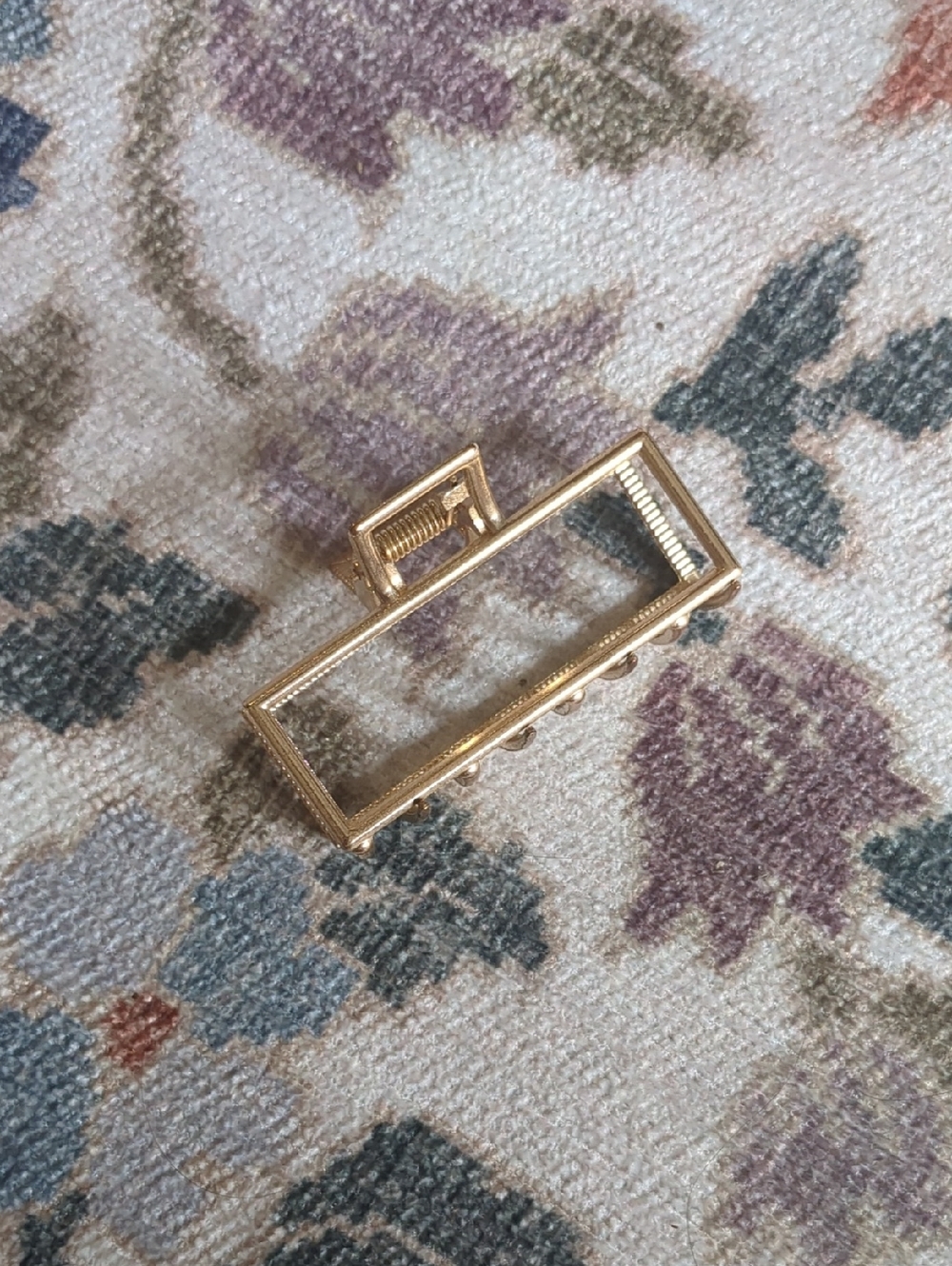 Gold Rectangular Hair Claw Clip for Women
